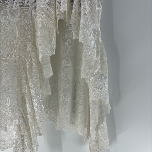 Bronx and Banco bride bridal wedding white boho Tiffany Blanc Dress size medium - Picture 5 of 16